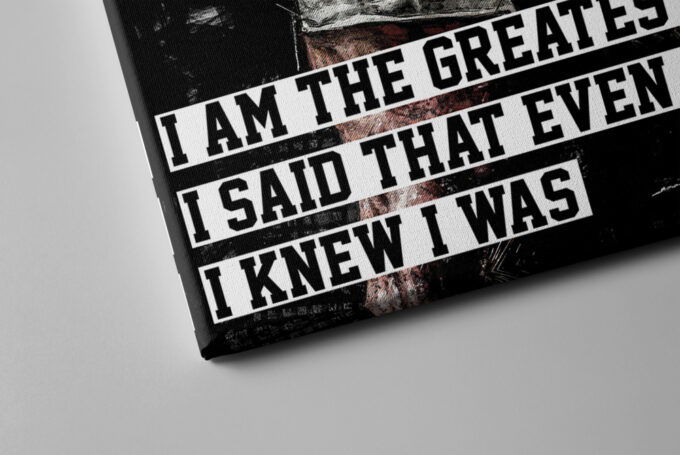 Muhammad Ali Poster Painting Quote Poster Boxing Canvas Unique Design Wall Art Print Hand Made Ready to Hang Custom Design