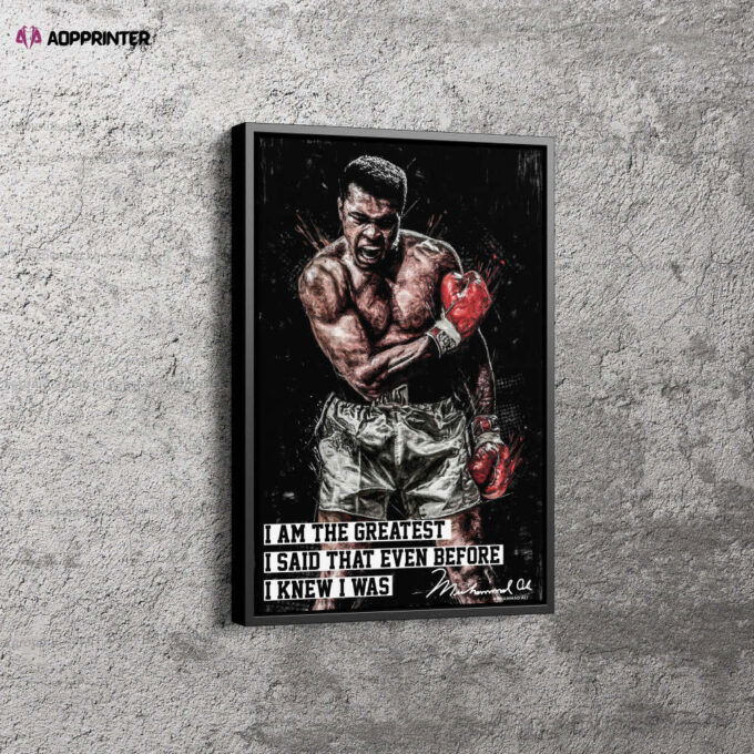 Muhammad Ali Poster Painting Quote Poster Boxing Canvas Unique Design Wall Art Print Hand Made Ready to Hang Custom Design