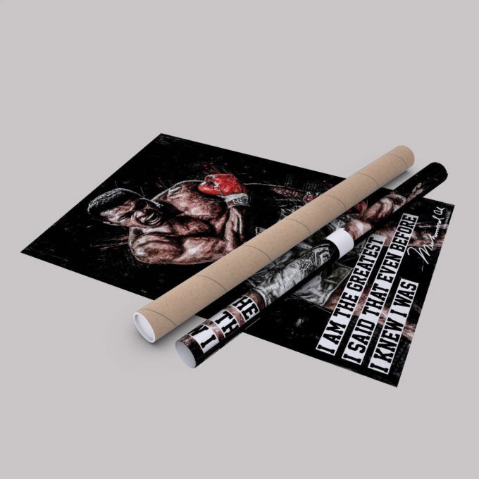 Muhammad Ali Poster Painting Quote Poster Boxing Canvas Unique Design Wall Art Print Hand Made Ready to Hang Custom Design