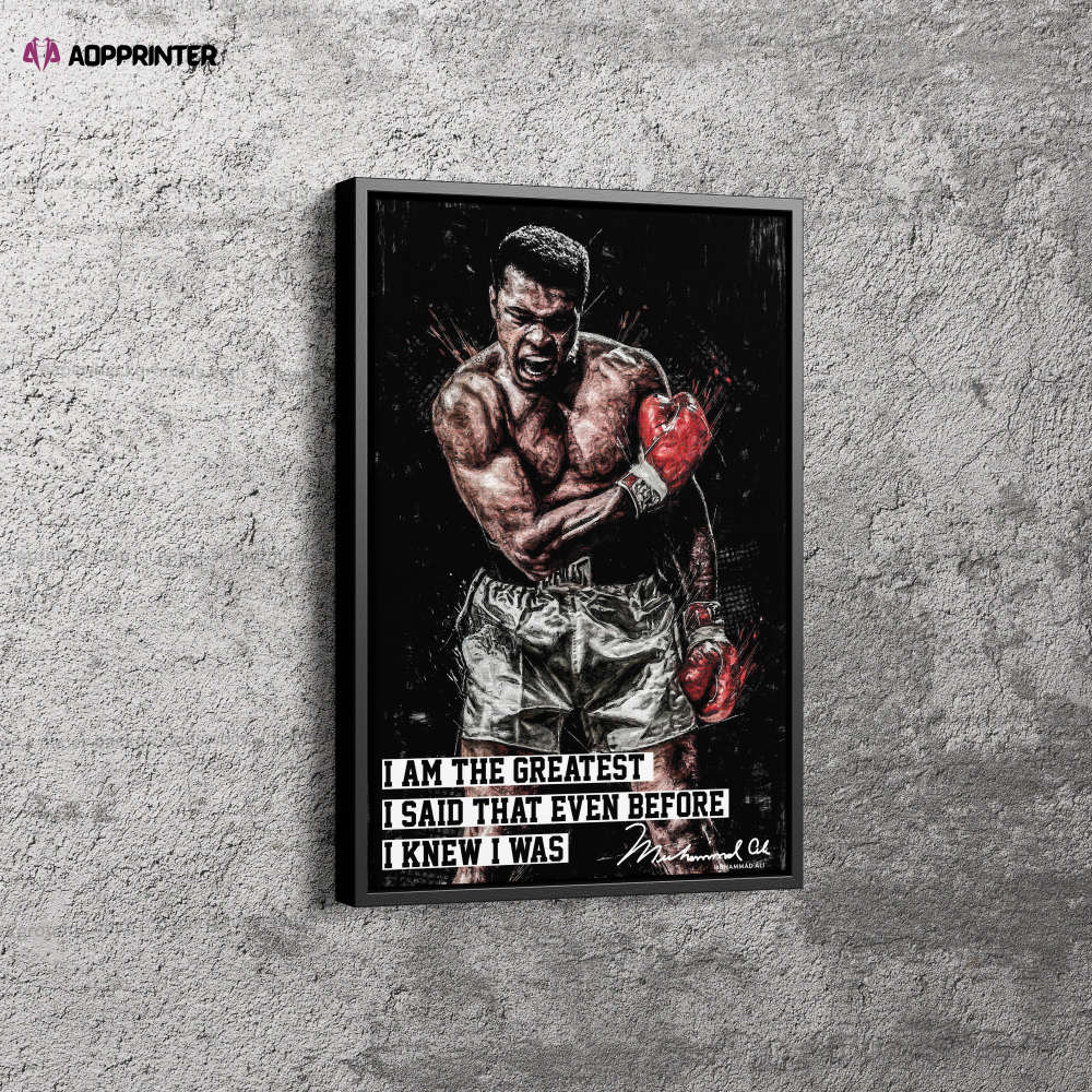 Muhammad Ali Poster Painting Quote Poster Boxing Canvas Unique Design Wall Art Print Hand Made Ready to Hang Custom Design Muhammad Ali Poster Painting Quote Poster Boxing Canvas Unique Design Wall Art Print Hand Made Ready to Hang Custom Design