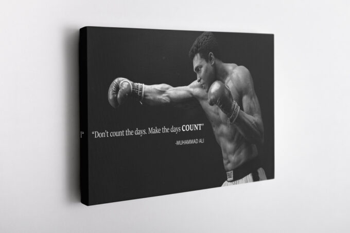 Muhammad Ali Quote Poster Black and Whte Boxing Legend Canvas Unique Design Wall Art Print Hand Made Ready to Hang Custom Design