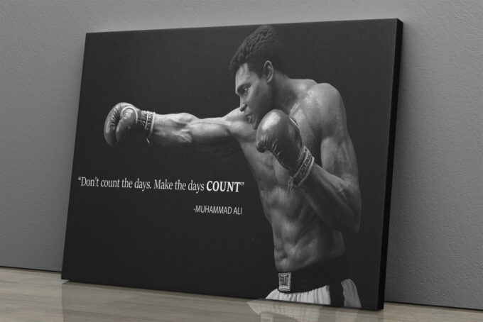 Muhammad Ali Quote Poster Black and Whte Boxing Legend Canvas Unique Design Wall Art Print Hand Made Ready to Hang Custom Design