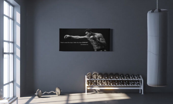 Muhammad Ali Quote Poster Black and Whte Boxing Legend Canvas Unique Design Wall Art Print Hand Made Ready to Hang Custom Design