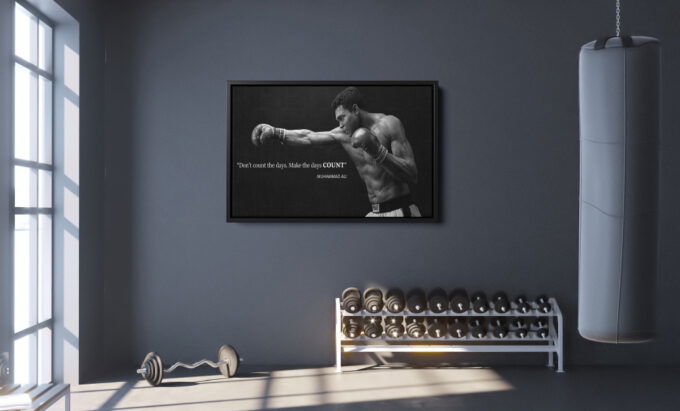 Muhammad Ali Quote Poster Black and Whte Boxing Legend Canvas Unique Design Wall Art Print Hand Made Ready to Hang Custom Design
