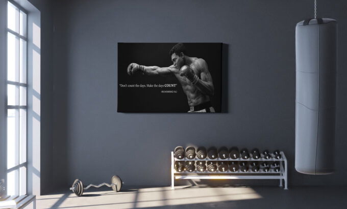 Muhammad Ali Quote Poster Black and Whte Boxing Legend Canvas Unique Design Wall Art Print Hand Made Ready to Hang Custom Design