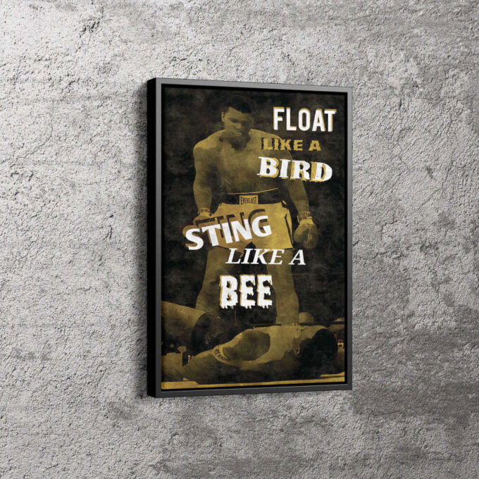 Muhammad Ali Quote Poster Boxing Legend Canvas Unique Design Wall Art Print Hand Made Ready to Hang Custom Design