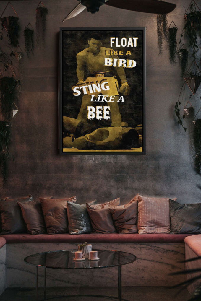Muhammad Ali Quote Poster Boxing Legend Canvas Unique Design Wall Art Print Hand Made Ready to Hang Custom Design