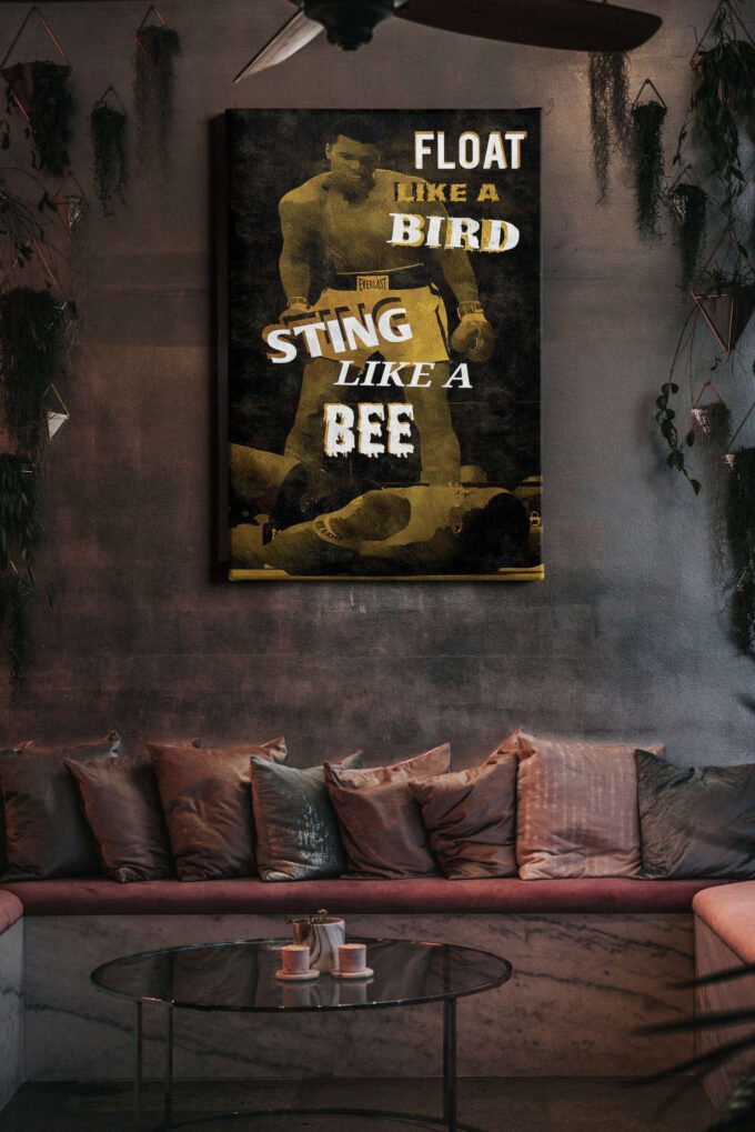 Muhammad Ali Quote Poster Boxing Legend Canvas Unique Design Wall Art Print Hand Made Ready to Hang Custom Design