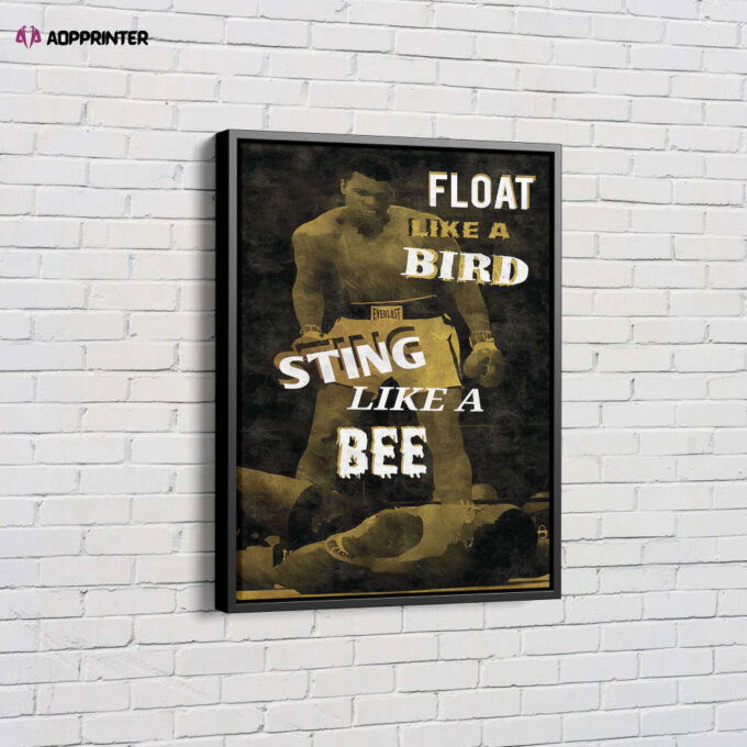 Muhammad Ali Quote Poster Boxing Legend Canvas Unique Design Wall Art Print Hand Made Ready to Hang Custom Design