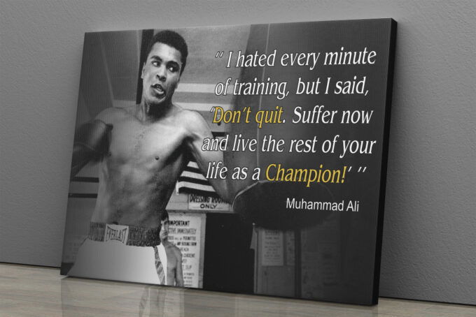 Muhammad Ali The Greatest Poster Quote Boxing Canvas Unique Design Wall Art Print Hand Made Ready to Hang Custom Design
