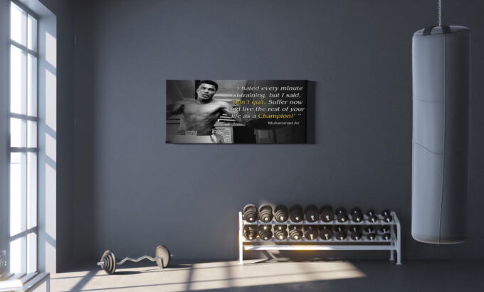 Muhammad Ali The Greatest Poster Quote Boxing Canvas Unique Design Wall Art Print Hand Made Ready to Hang Custom Design