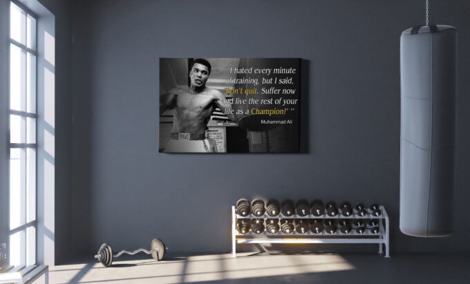 Muhammad Ali The Greatest Poster Quote Boxing Canvas Unique Design Wall Art Print Hand Made Ready to Hang Custom Design