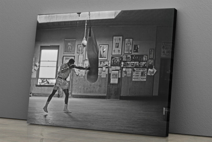 Muhammad Ali Training Poster Boxing Canvas Unique Design Wall Art Print Hand Made Ready to Hang Custom Design