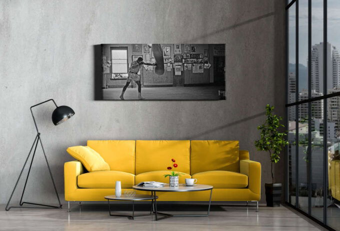 Muhammad Ali Training Poster Boxing Canvas Unique Design Wall Art Print Hand Made Ready to Hang Custom Design