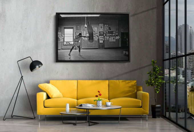 Muhammad Ali Training Poster Boxing Canvas Unique Design Wall Art Print Hand Made Ready to Hang Custom Design