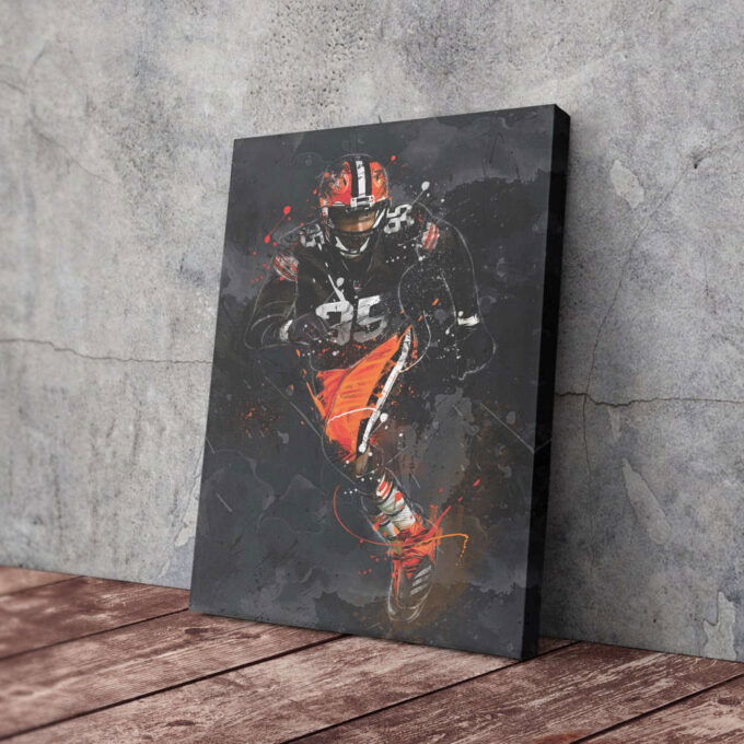 Myles Garrett Art Cleveland Browns NFL Canvas Wall Art Home Decor Framed Poster Man Cave Gift