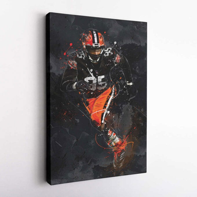 Myles Garrett Art Cleveland Browns NFL Canvas Wall Art Home Decor Framed Poster Man Cave Gift