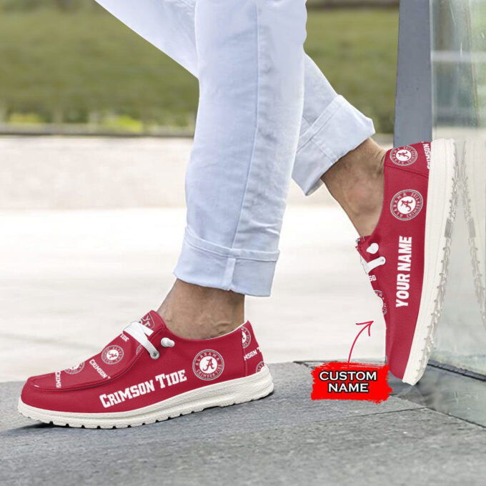 NCAA Alabama Crimson Tide Hey Dude Shoes Wally Lace Up Loafers Moccasin Slippers