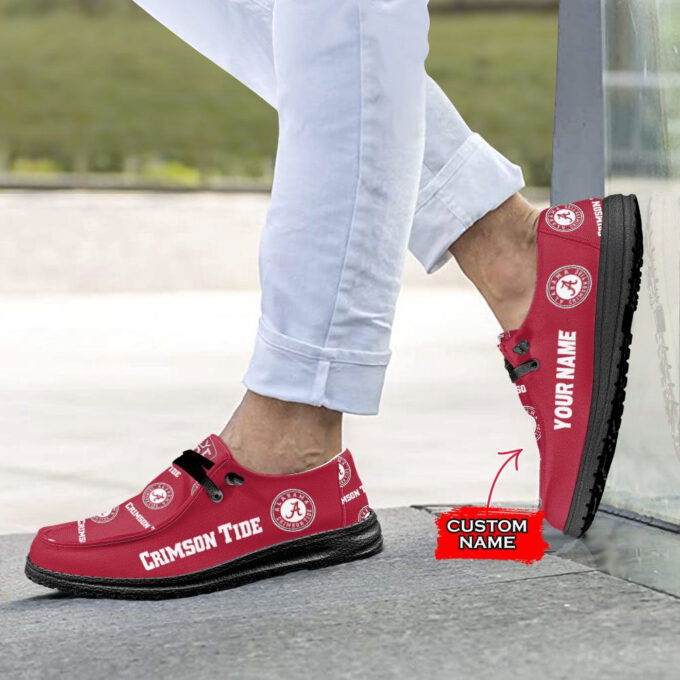 NCAA Alabama Crimson Tide Hey Dude Shoes Wally Lace Up Loafers Moccasin Slippers