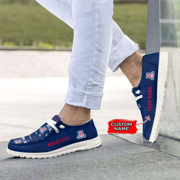 NCAA Arizona Wildcats Hey Dude Shoes Wally Lace Up Loafers Moccasin Slippers HDS0047