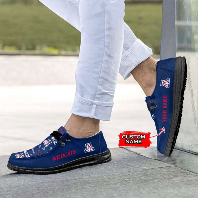 NCAA Arizona Wildcats Hey Dude Shoes Wally Lace Up Loafers Moccasin Slippers HDS0047