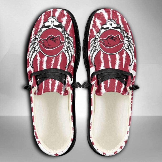 NCAA Arkansas Razorbacks Hey Dude Shoes Wally Lace Up Loafers Moccasin Slippers