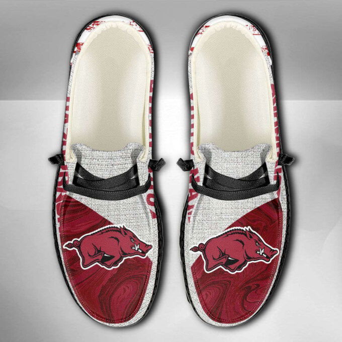 NCAA Arkansas Razorbacks Hey Dude Shoes Wally Lace Up Loafers Moccasin Slippers Gifts