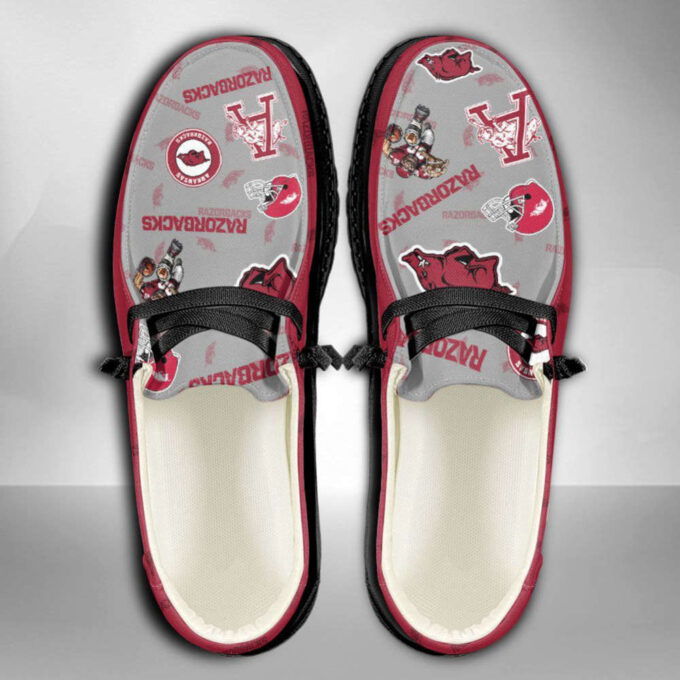 NCAA Arkansas Razorbacks Hey Dude Shoes Wally Lace Up Loafers Moccasin Slippers Fan Gifts