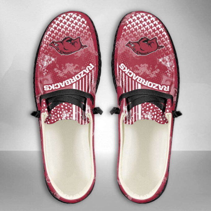 NCAA Arkansas Razorbacks Hey Dude Shoes Wally Lace Up Loafers Moccasin Slippers HDS0064