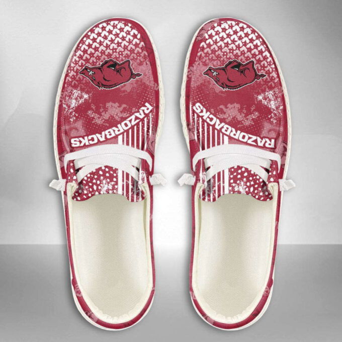 NCAA Arkansas Razorbacks Hey Dude Shoes Wally Lace Up Loafers Moccasin Slippers HDS0064