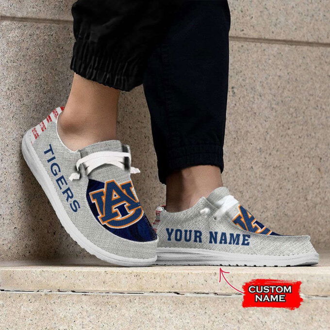 NCAA Auburn Tigers Hey Dude Shoes Wally Lace Up Loafers Moccasin Slippers HDS0072