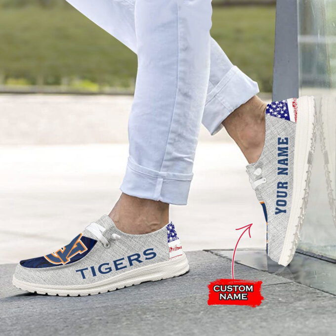 NCAA Auburn Tigers Hey Dude Shoes Wally Lace Up Loafers Moccasin Slippers HDS0072