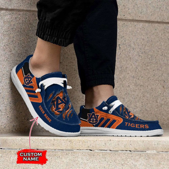 NCAA Auburn Tigers Hey Dude Shoes Wally Lace Up Loafers Moccasin Slippers HDS0086