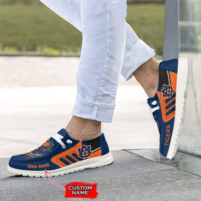 NCAA Auburn Tigers Hey Dude Shoes Wally Lace Up Loafers Moccasin Slippers HDS0086