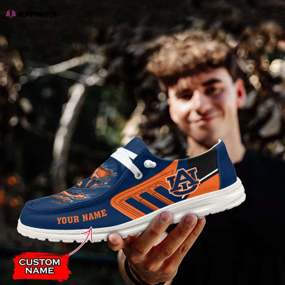 NCAA Auburn Tigers Hey Dude Shoes Wally Lace Up Loafers Moccasin Slippers HDS0086 NCAA Auburn Tigers Hey Dude Shoes Wally Lace Up Loafers Moccasin Slippers HDS0086
