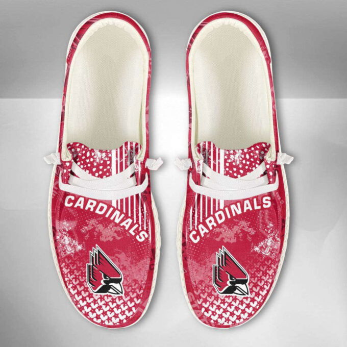 NCAA Ball State Cardinals Hey Dude Shoes Wally Lace Up Loafers Moccasin Slippers HDS0094