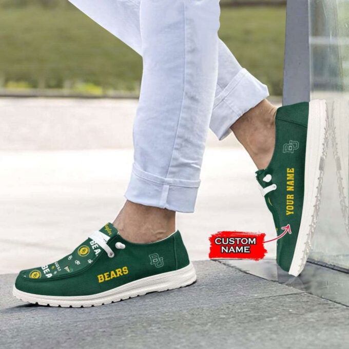 NCAA Baylor Bears Hey Dude Shoes Wally Lace Up Loafers Moccasin Slippers HDS0105