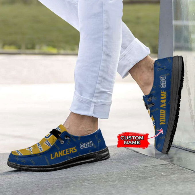 NCAA CBU Lancers Hey Dude Shoes Wally Lace Up Loafers Moccasin Slippers Fan Gifts