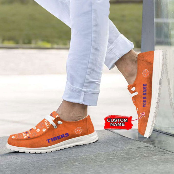 NCAA Clemson Tigers Hey Dude Shoes Wally Lace Up Loafers Moccasin Slippers HDS0219