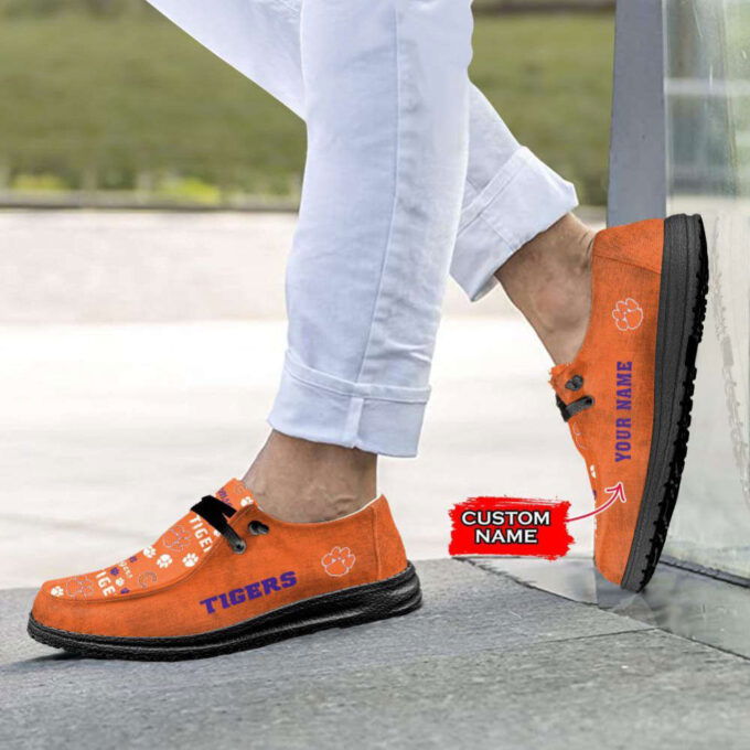 NCAA Clemson Tigers Hey Dude Shoes Wally Lace Up Loafers Moccasin Slippers HDS0219