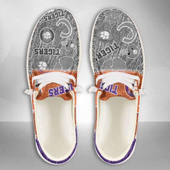 NCAA Clemson Tigers Hey Dude Shoes Wally Lace Up Loafers Moccasin Slippers HDS0220