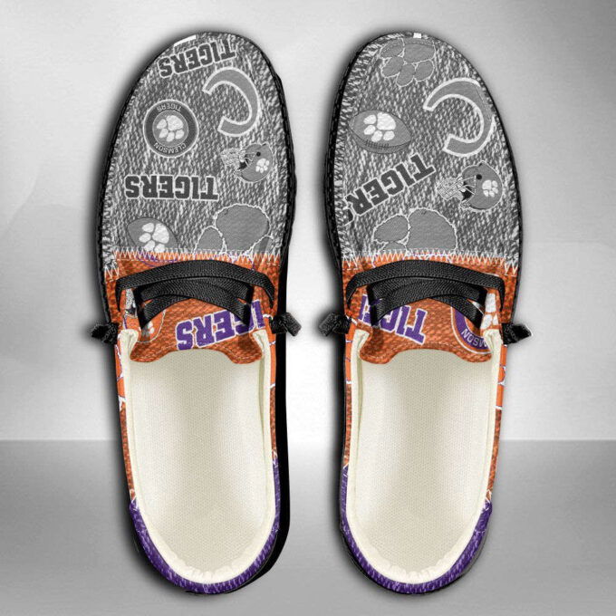 NCAA Clemson Tigers Hey Dude Shoes Wally Lace Up Loafers Moccasin Slippers HDS0220