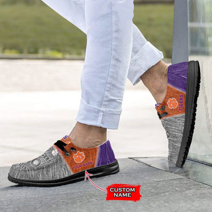 NCAA Clemson Tigers Hey Dude Shoes Wally Lace Up Loafers Moccasin Slippers HDS0220