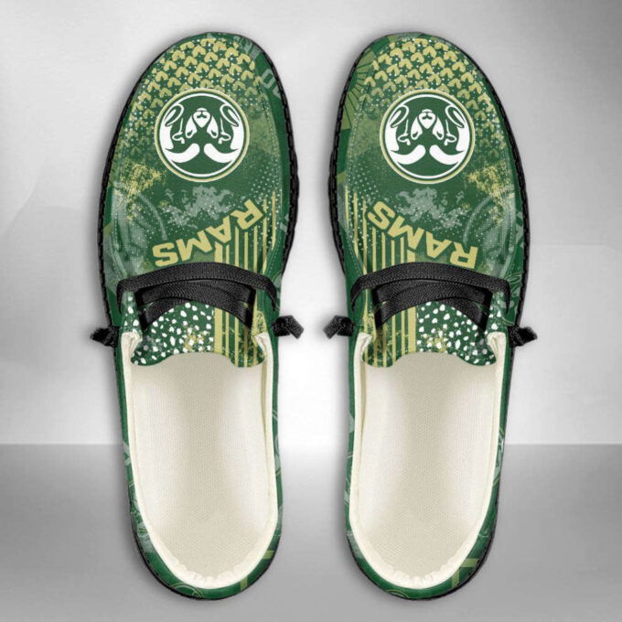 NCAA Colorado State Rams Hey Dude Shoes Wally Lace Up Loafers Moccasin Slippers HDS0249