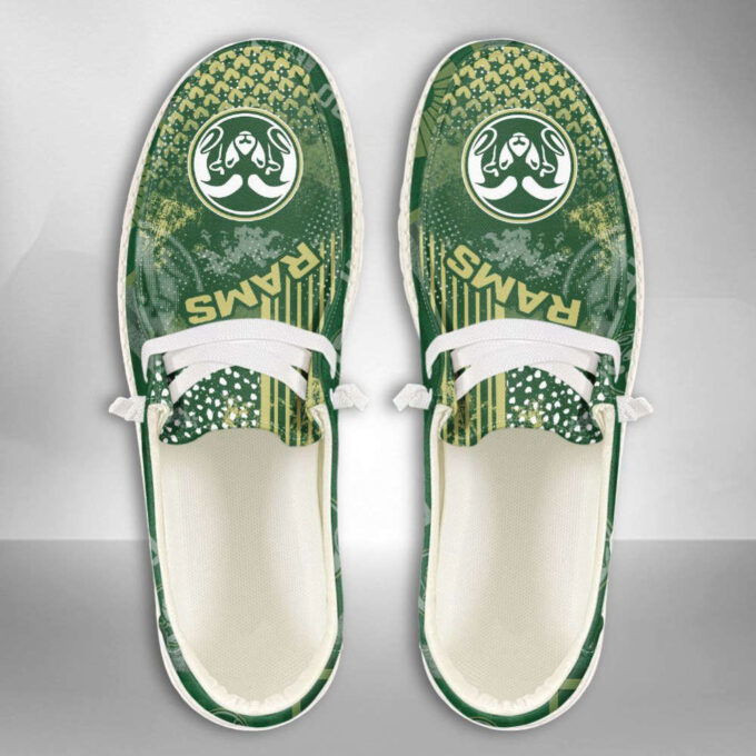 NCAA Colorado State Rams Hey Dude Shoes Wally Lace Up Loafers Moccasin Slippers HDS0249