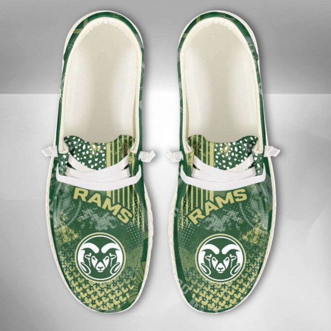 NCAA Colorado State Rams Hey Dude Shoes Wally Lace Up Loafers Moccasin Slippers HDS0249