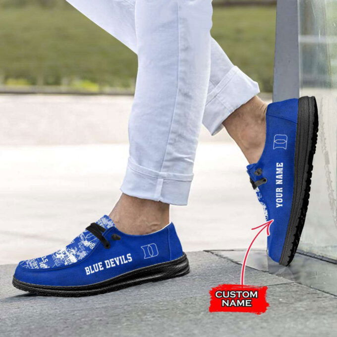 NCAA Duke Blue Devils Hey Dude Shoes Wally Lace Up Loafers Moccasin Slippers Fan Gifts
