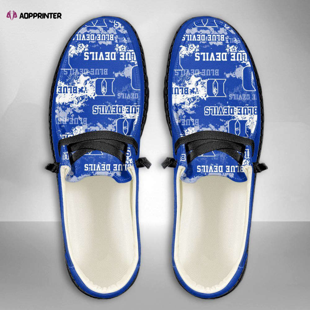 NCAA Duke Blue Devils Hey Dude Shoes Wally Lace Up Loafers Moccasin Slippers Fan Gifts NCAA Duke Blue Devils Hey Dude Shoes Wally Lace Up Loafers Moccasin Slippers Fan Gifts