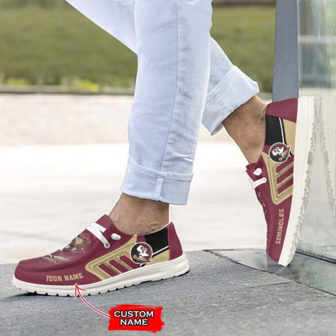 NCAA Florida State Seminoles Hey Dude Shoes Wally Lace Up Loafers Moccasin Slippers HDS0335