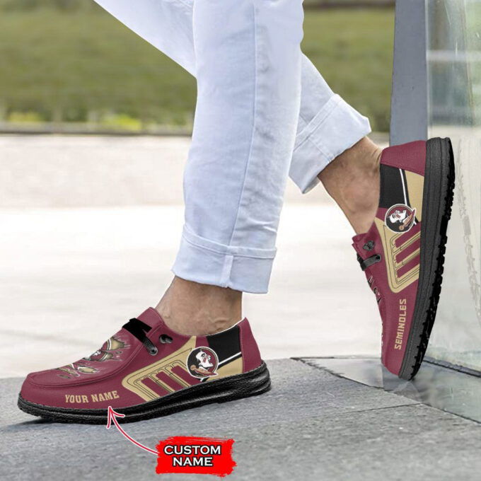 NCAA Florida State Seminoles Hey Dude Shoes Wally Lace Up Loafers Moccasin Slippers HDS0335
